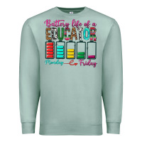 Seafoam Battery Life Of A Educator Premium Sweatshirt - BundleAndBundleShop