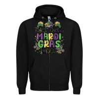 Black thick thighs mardi gras vibes Zipper Hoodie - MaliasSmallBusiness