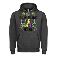 Charcoal Heather thick thighs mardi gras vibes Zipper Hoodie - MaliasSmallBusiness