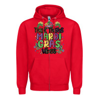 Red thick thighs mardi gras vibes Zipper Hoodie - MaliasSmallBusiness