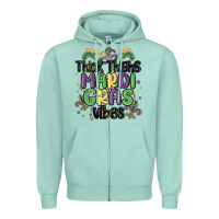 Seafoam thick thighs mardi gras vibes Zipper Hoodie - MaliasSmallBusiness