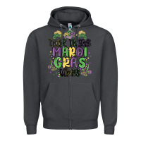 Smoke thick thighs mardi gras vibes Zipper Hoodie - MaliasSmallBusiness