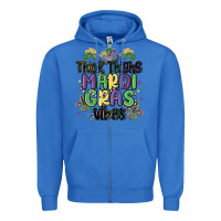 True Royal thick thighs mardi gras vibes Zipper Hoodie - MaliasSmallBusiness