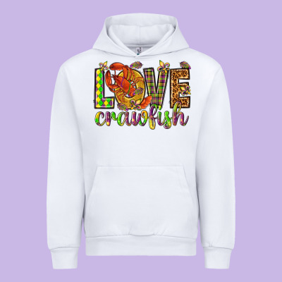 Mardi Gras Love Crawfish Urban Hoodie Designed By Howdyjamesfarm