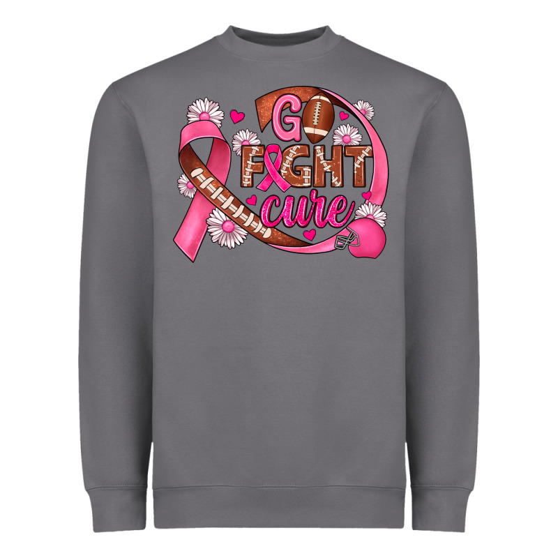 Breast Cancer Go Fight Cure Football Heavyweight Sweatshirt by JahusDesignShop | Teevron