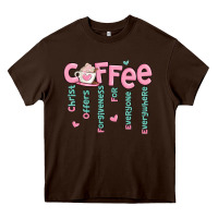 Chocolate Brown coffee and christ Heavy Core Tee - MaliasSmallBusiness