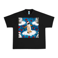 Black christmas penguin and heart seamless pattern Urban Heavy Tee - BundleAndBundleShop