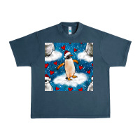 Midnight Navy christmas penguin and heart seamless pattern Urban Heavy Tee - BundleAndBundleShop