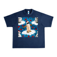 Navy christmas penguin and heart seamless pattern Urban Heavy Tee - BundleAndBundleShop