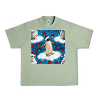 Oil Green christmas penguin and heart seamless pattern Urban Heavy Tee - BundleAndBundleShop
