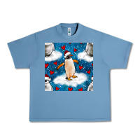 Pebble Blue christmas penguin and heart seamless pattern Urban Heavy Tee - BundleAndBundleShop