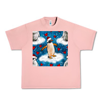 Salmon christmas penguin and heart seamless pattern Urban Heavy Tee - BundleAndBundleShop