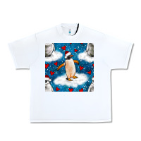 White christmas penguin and heart seamless pattern Urban Heavy Tee - BundleAndBundleShop
