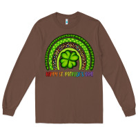Chestnut Happy St. Patrick's Day Shamrock Rainbow Long Sleeve Tee - Artiststas