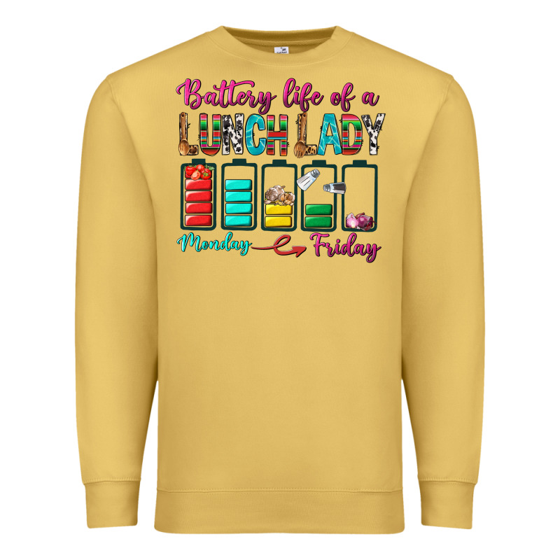 Battery Life Of A Lunch Lady Premium Sweatshirt by BundleAndBundleShop | Teevron