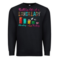 Black Battery Life Of A lunch Lady Premium Sweatshirt - BundleAndBundleShop