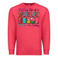 Cardinal Battery Life Of A lunch Lady Premium Sweatshirt - BundleAndBundleShop