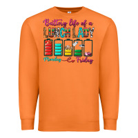 Carrot Battery Life Of A lunch Lady Premium Sweatshirt - BundleAndBundleShop