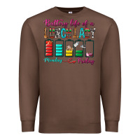 Chestnut Battery Life Of A lunch Lady Premium Sweatshirt - BundleAndBundleShop