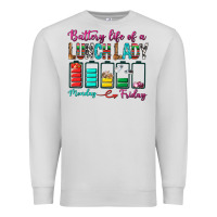 Dove Grey Battery Life Of A lunch Lady Premium Sweatshirt - BundleAndBundleShop