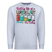 Heather Grey Battery Life Of A lunch Lady Premium Sweatshirt - BundleAndBundleShop
