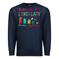 Navy Battery Life Of A lunch Lady Premium Sweatshirt - BundleAndBundleShop