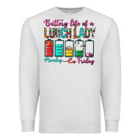 Oatmeal Heather Battery Life Of A lunch Lady Premium Sweatshirt - BundleAndBundleShop