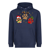Navy christmas paws Heavyweight Hoodie - MaliasSmallBusiness