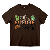 Chocolate Brown future cowboy Heavy Core Tee - MaliasSmallBusiness