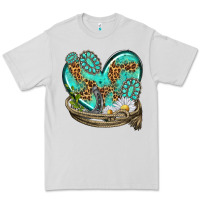 Dove Grey turquoise western heart with horseshoe Premium Tee - texasbilliewilder