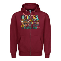 Burgundy heifers be trippin' Zipper Hoodie - MaliasSmallBusiness