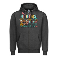 Charcoal Heather heifers be trippin' Zipper Hoodie - MaliasSmallBusiness