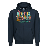 Navy heifers be trippin' Zipper Hoodie - MaliasSmallBusiness