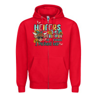 Red heifers be trippin' Zipper Hoodie - MaliasSmallBusiness