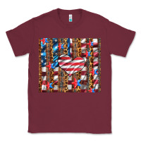 Burgundy western usa flag heart and stars tumbler Classic Tee - Artiststas