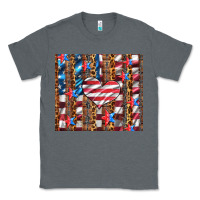 Charcoal Heather western usa flag heart and stars tumbler Classic Tee - Artiststas