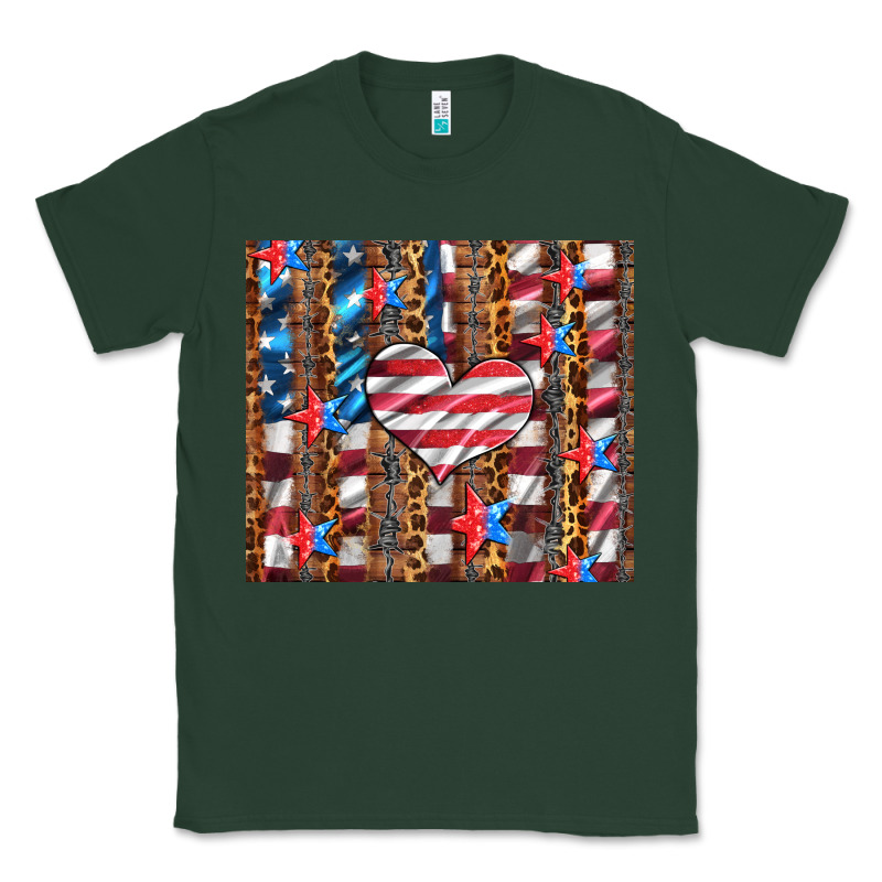 Western Usa Flag Heart And Stars Tumbler Classic Tee by Artiststas | Teevron
