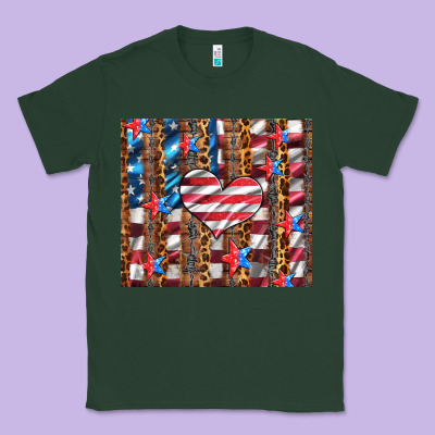 Western Usa Flag Heart And Stars Tumbler Classic Tee Designed By Artiststas