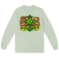 Matcha Western Shamrock Cross Leopard Background Long Sleeve Tee - Artiststas
