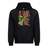Black Mardi Gras love Urban Hoodie - HowdyJamesFarm