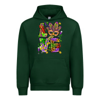 Forest Green Mardi Gras love Urban Hoodie - HowdyJamesFarm