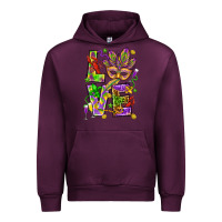 Mauve Wine Mardi Gras love Urban Hoodie - HowdyJamesFarm