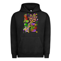 Pigment Black Mardi Gras love Urban Hoodie - HowdyJamesFarm