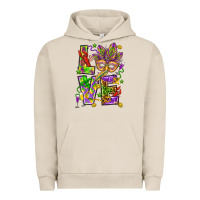 Pigment French Oak Mardi Gras love Urban Hoodie - HowdyJamesFarm