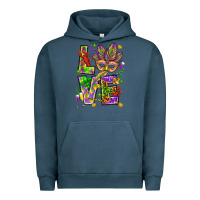 Pigment Midnight Navy Mardi Gras love Urban Hoodie - HowdyJamesFarm
