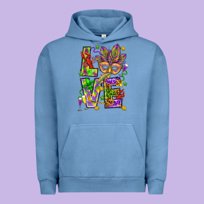Mardi Gras Love Urban Hoodie Designed By Howdyjamesfarm