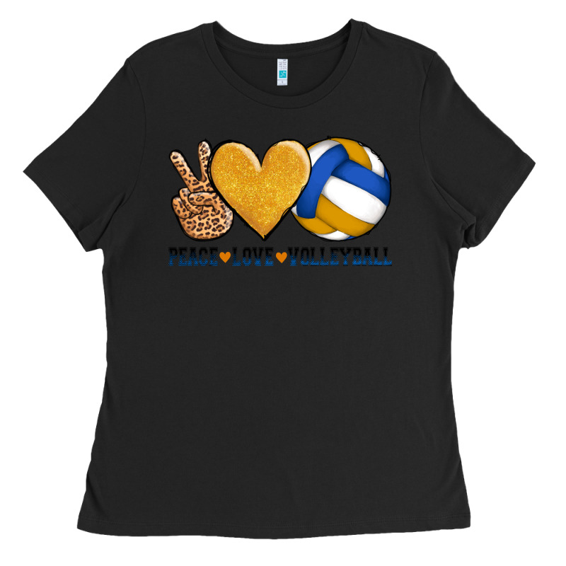 Peace Love Volleyball Ladies Tee by AdoDesignShop | Teevron