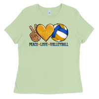 Matcha peace love volleyball Ladies Tee - AdoDesignShop
