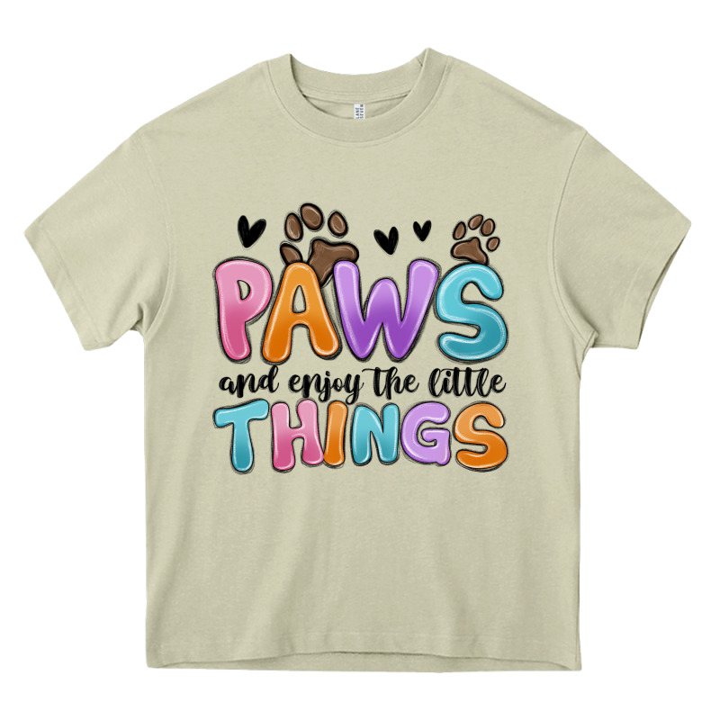Paws And Enjoy The Little Things Heavy Core Tee by MaliasSmallBusiness | Teevron