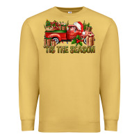 Antique Gold Tis' The Season Christmas Truck Premium Sweatshirt - BundleAndBundleShop